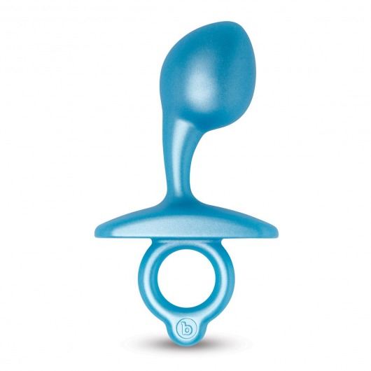 Голубая анальная пробка для массажа простаты Bulb Silicone Prostate Plug - 10,7 см. - b-Vibe - в Тюмени купить с доставкой