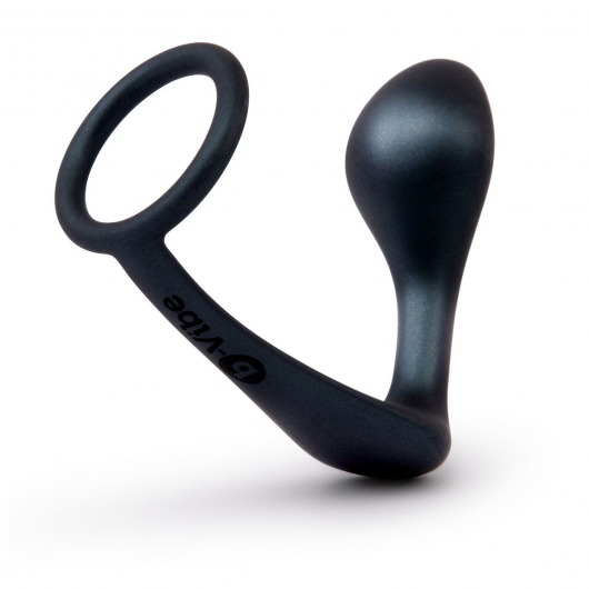 Черное эрекционное кольцо со стимулятором простаты Ringer Cock Ring   Plug - b-Vibe - в Тюмени купить с доставкой