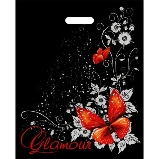Черный пакет Glamour с вырубной ручкой (38х47 см) - Сима-Ленд - купить с доставкой в Тюмени
