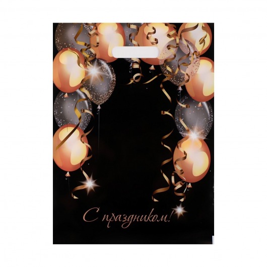 Пакет с вырубной ручкой и принтом в виде шариков (30х40 см) - Сима-Ленд - купить с доставкой в Тюмени