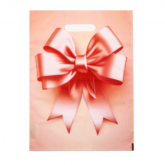 Пакет с принтом в виде банта с вырубной ручкой (30х40 см) - Сима-Ленд - купить с доставкой в Тюмени