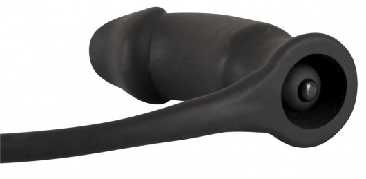Чёрное эрекционное кольцо на пенис и мошонку с анальной вибровтулкой для усиления ощущений - Orion - в Тюмени купить с доставкой