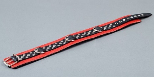 Красно-чёрный ошейник на мягкой подкладке - Подиум - купить с доставкой в Тюмени