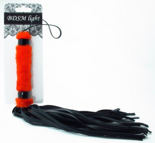 Нежная плеть с красным мехом BDSM Light - 43 см. - БДСМ Арсенал - купить с доставкой в Тюмени