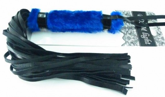 Нежная плеть с синим мехом BDSM Light - 43 см. - БДСМ Арсенал - купить с доставкой в Тюмени
