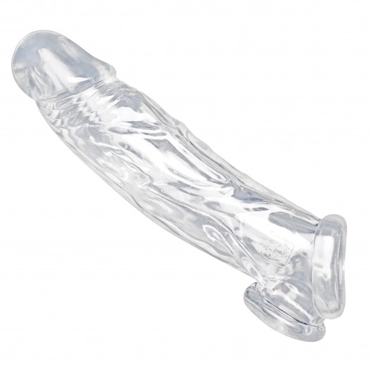 Прозрачная насадка для увеличения члена Realistic Clear Penis Enhancer and Ball Stretcher - 20,3 см. - XR Brands - в Тюмени купить с доставкой