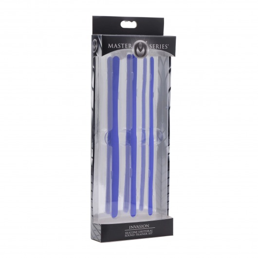 Набор из 3 синих силиконовых уретральных расширителей Invasion Silicone Urethral Sound Trainer Set - XR Brands - купить с доставкой в Тюмени