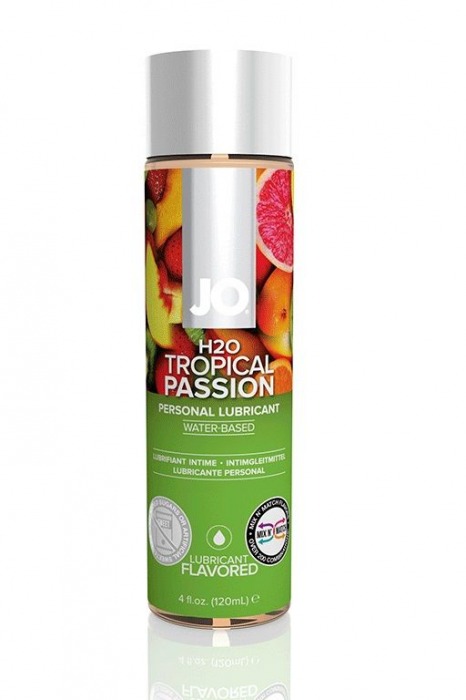 Лубрикант на водной основе с ароматом тропических фруктов JO Flavored Tropical Passion - 120 мл. - System JO - купить с доставкой в Тюмени