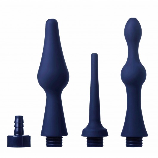 Набор из 3 универсальных насадок для анального душа Universal 3 Piece Silicone Enema Attachment Set - XR Brands - купить с доставкой в Тюмени