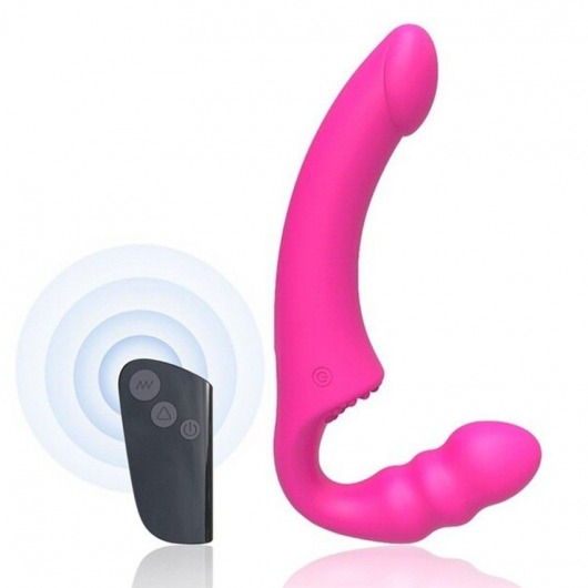 Розовый безремневой страпон Straples Strap-On Dildo - Erokay - купить с доставкой в Тюмени