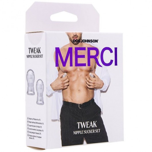 Прозрачные вакуумные зажимы на соски Tweak Nipple Sucker Set - Doc Johnson