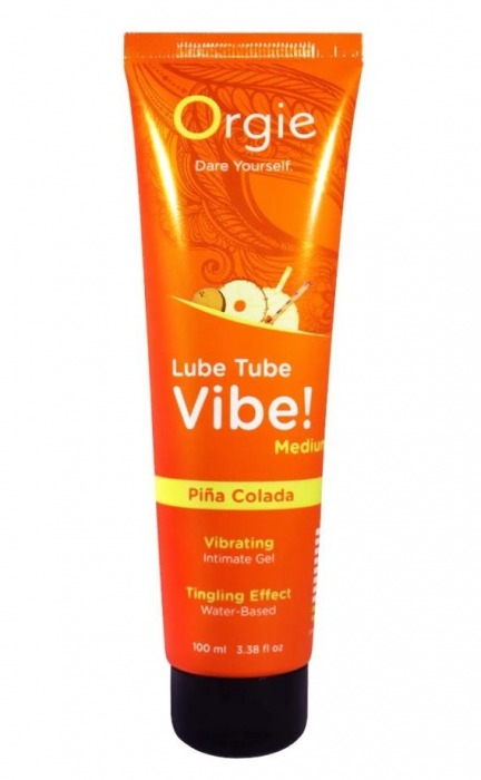 Гель с эффектом вибрации Lube Tube Vibe Medium Pina Colada - 100 мл. - ORGIE - купить с доставкой в Тюмени
