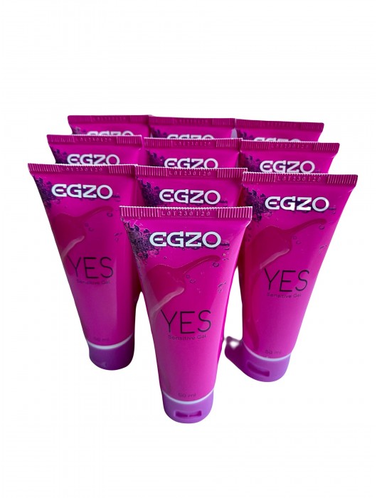Набор из 10 согревающих лубрикантов на водной основе Egzo Yes (по 50 мл.) - EGZO - купить с доставкой в Тюмени