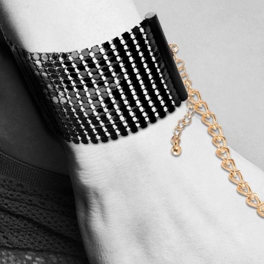 Чёрные дизайнерские наручники Desir Metallique Handcuffs Bijoux - Bijoux Indiscrets - купить с доставкой в Тюмени