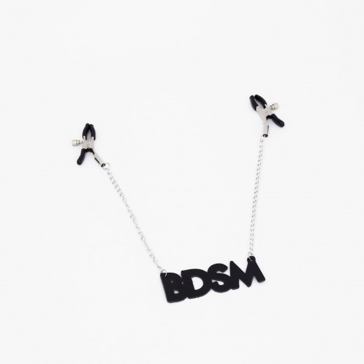 Зажимы на соски с кожаной подвеской BDSM - Crazy Handmade - купить с доставкой в Тюмени