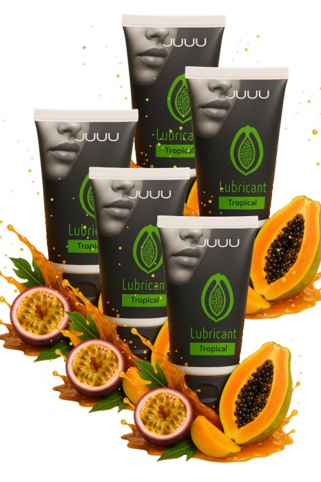 Набор из 5 съедобных лубрикантов JUJU со вкусом тропических фруктов - JuJu - купить с доставкой в Тюмени