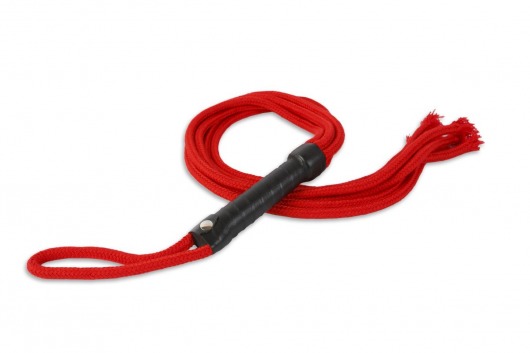 Красная верёвочная плеть-шестихвостка - 80 см. - Пикантные штучки - купить с доставкой в Тюмени