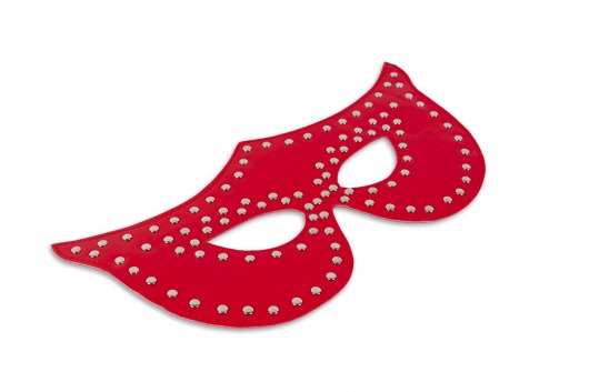 Таинственная красная маска с заклёпками - Пикантные штучки - купить с доставкой в Тюмени