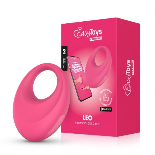 Розовое интерактивное эрекционное виброкольцо Leo - Easy toys - в Тюмени купить с доставкой