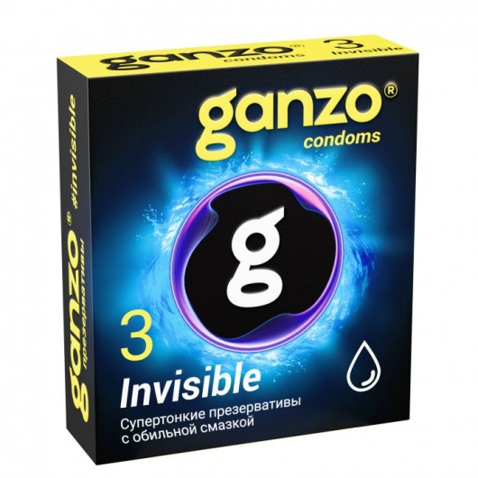 Супертонкие презервативы Ganzo Invisible - 3 шт. - Ganzo - купить с доставкой в Тюмени