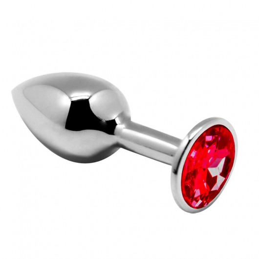 Серебристая анальная втулка Mini Metal Butt Plug Size M с красным кристаллом - Adrien Lastic в Тюмени Серебристая анальная втулка Mini Metal Butt Plug Size M с красным кристаллом - Adrien Lastic