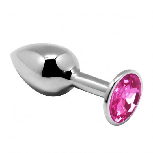 Серебристая анальная втулка Mini Metal Butt Plug Size M с розовым кристаллом - Adrien Lastic в Тюмени Серебристая анальная втулка Mini Metal Butt Plug Size M с розовым кристаллом - Adrien Lastic