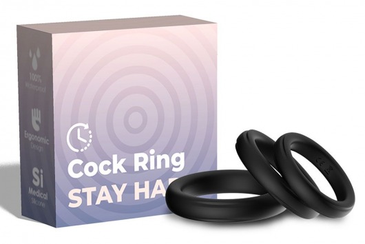 Набор из 3 черных эрекционных колец Stay Hard - Boys of Toys - в Тюмени купить с доставкой