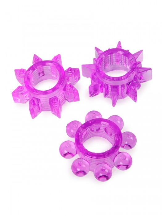 Набор из 3 лиловых эрекционных колец различной формы - Erowoman-Eroman - в Тюмени купить с доставкой