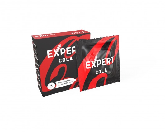 Презервативы с ароматом колы Expert Cola - 3 шт. - Expert - купить с доставкой в Тюмени