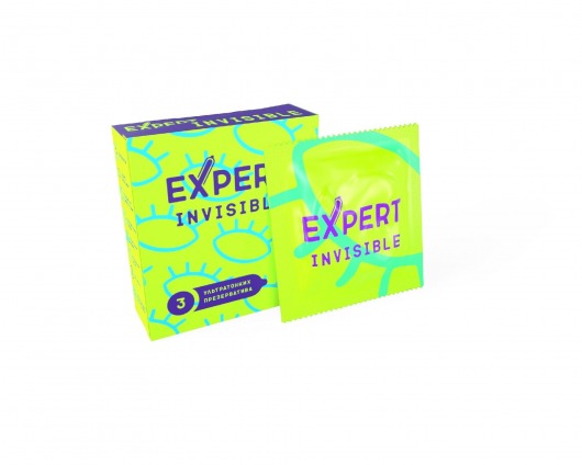 Ультратонкие презервативы Expert Invisible - 3 шт. - Expert - купить с доставкой в Тюмени