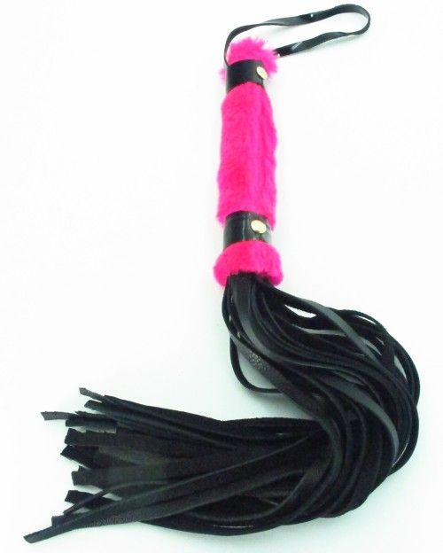 Нежная плеть с розовым мехом BDSM Light - 43 см. - БДСМ Арсенал - купить с доставкой в Тюмени