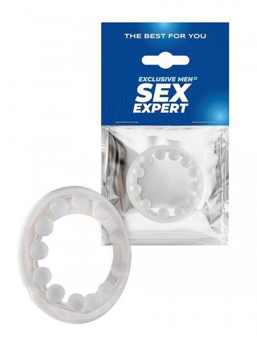 Эрекционное кольцо со стимулирующими шариками на поверхности - Sex Expert - в Тюмени купить с доставкой Эрекционное кольцо со стимулирующими шариками на поверхности - Sex Expert - в Тюмени купить с доставкой