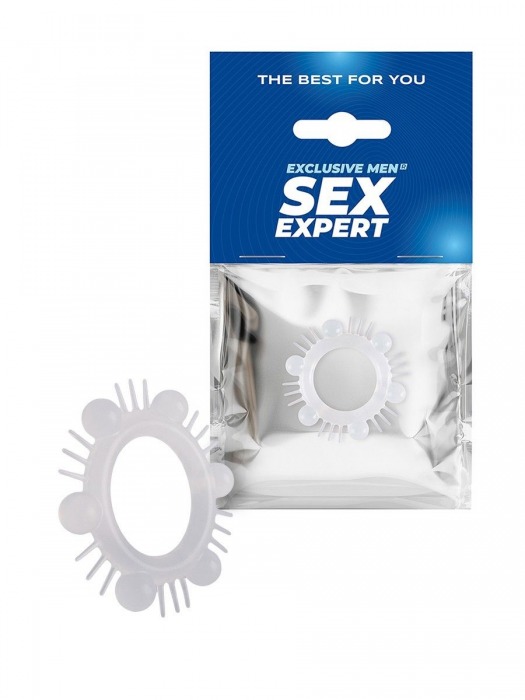 Эластичное эрекционное кольцо с шипиками и шариками - Sex Expert - в Тюмени купить с доставкой Эластичное эрекционное кольцо с шипиками и шариками - Sex Expert - в Тюмени купить с доставкой