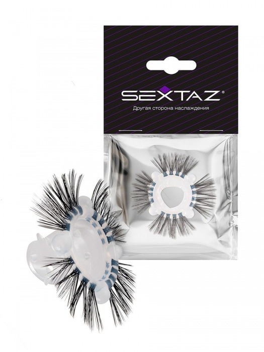 Эластичное эрекционное кольцо с черными «ресничками» - Sextaz - в Тюмени купить с доставкой