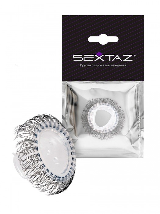 Эластичное эрекционное кольцо с длинными черными «ресничками» - Sextaz - в Тюмени купить с доставкой