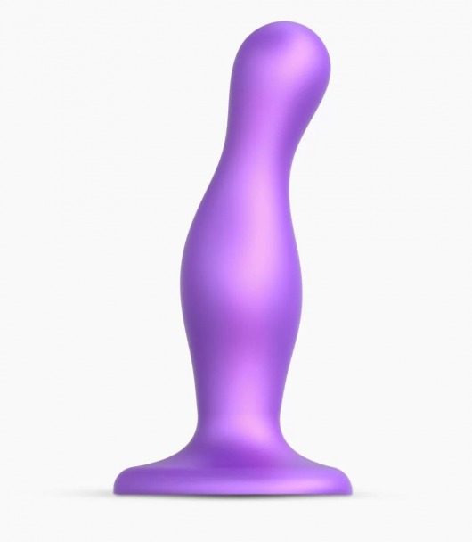 Фиолетовая насадка Strap-On-Me Dildo Plug Curvy size M - Strap-on-me - купить с доставкой в Тюмени