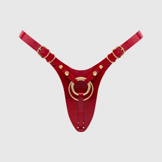 Красный пояс для фиксации насадок Strap-On-Me Leatherette Harness Fabulous - Strap-on-me - купить с доставкой в Тюмени