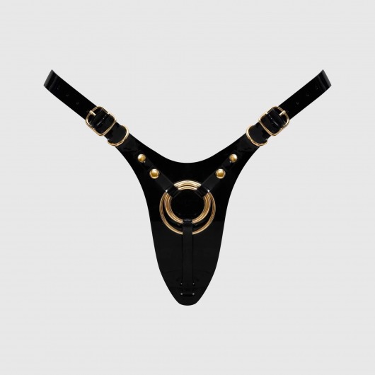 Черный пояс для фиксации насадок Strap-On-Me Leatherette Harness Fabulous - Strap-on-me - купить с доставкой в Тюмени