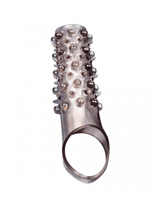 Дымчатая насадка на пенис с шипами и выпуклостями - 12 см. - Sex Expert - в Тюмени купить с доставкой