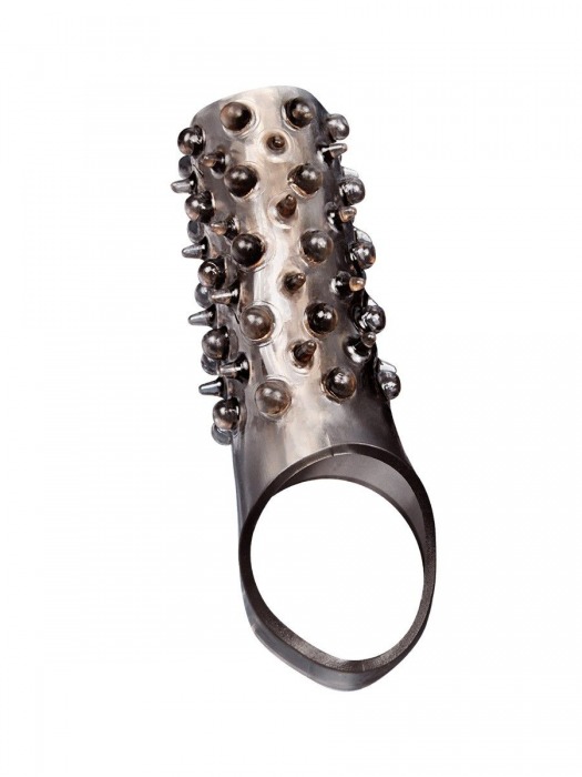 Дымчатая насадка на пенис с шипами и выпуклостями - 12,5 см. - Sex Expert - в Тюмени купить с доставкой