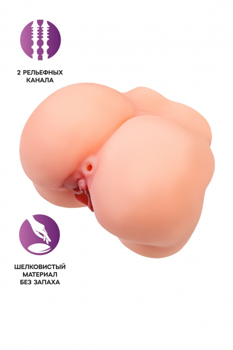 Реалистичный мастурбатор в форме попки с 2 любовными входами - No Name - в Тюмени купить с доставкой