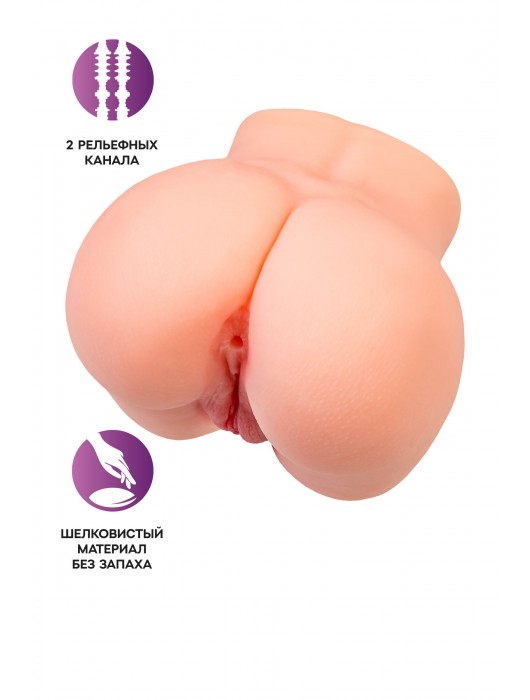Реалистичный мастурбатор в форме попки с двумя любовными входами - No Name - в Тюмени купить с доставкой