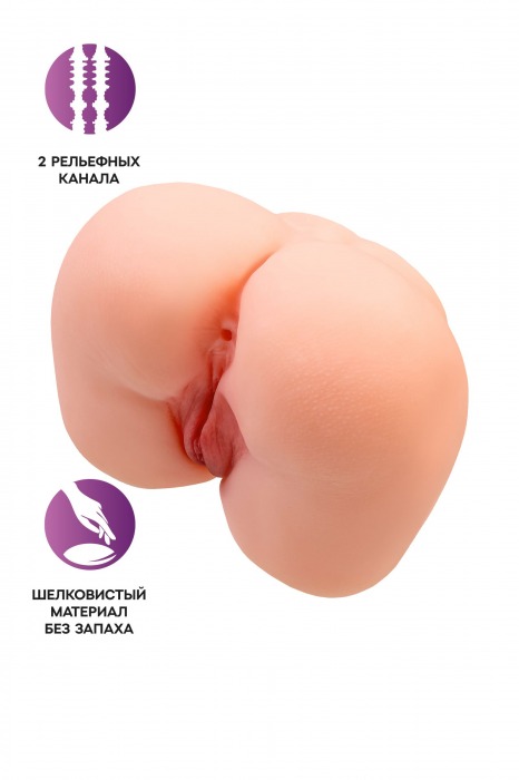 Реалистичный мастурбатор-попка с 2 любовными входами - No Name - в Тюмени купить с доставкой