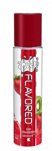 Лубрикант Wet Flavored Kiwi Strawberry с ароматом киви и клубники - 30 мл. - Wet International Inc. - купить с доставкой в Тюмени