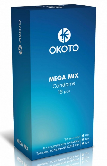 Презервативы OKOTO Mega Mix - 18 шт. - Sitabella - купить с доставкой в Тюмени