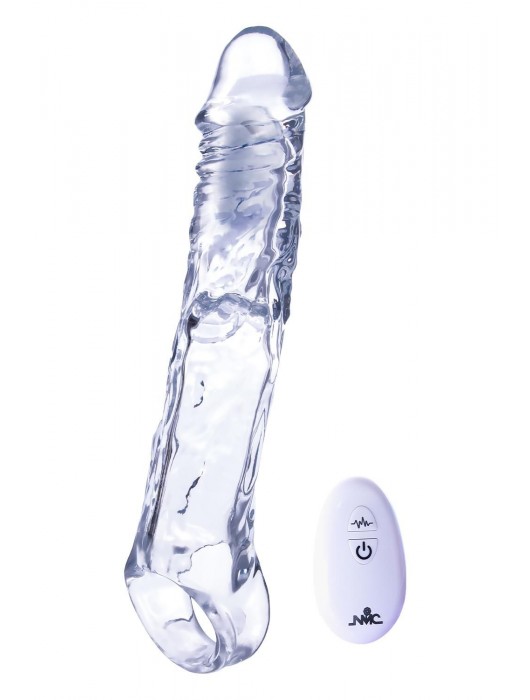 Прозрачная насадка-удлинитель Length Enhancer With Bullet с подхватом - 22,3 см. - NMC - в Тюмени купить с доставкой