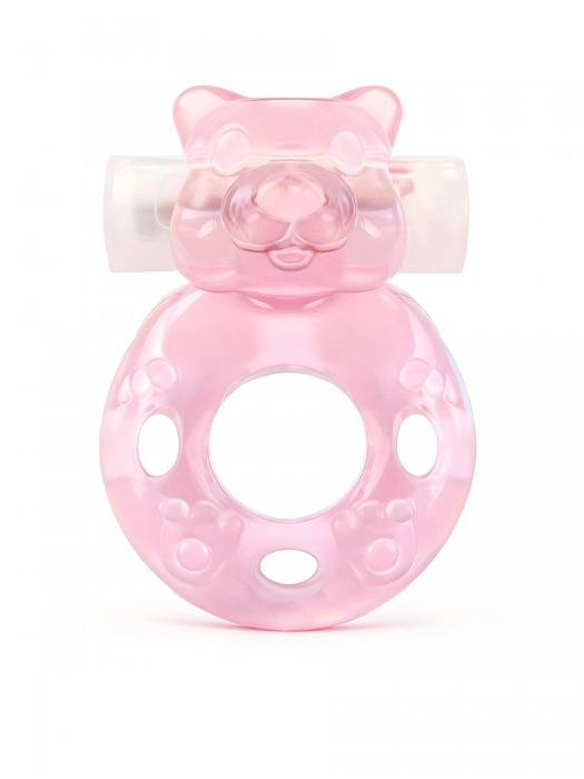 Розовое эрекционное виброкольцо в форме мишки - 1137 - в Тюмени купить с доставкой