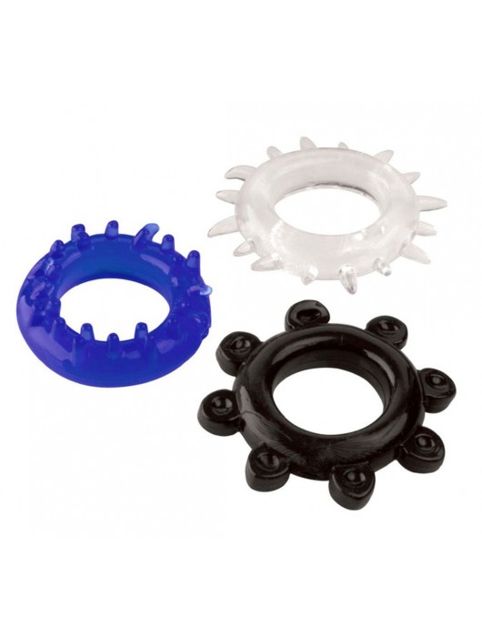 Набор из 3 эрекционных колец разного цвета и рельефа - Boys of Toys - в Тюмени купить с доставкой