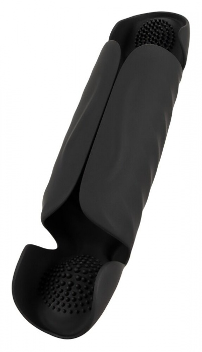 Черный вибромастурбатор с трехточечной стимуляцией Penis Trainer with 3 Point Stimulation - Orion - в Тюмени купить с доставкой