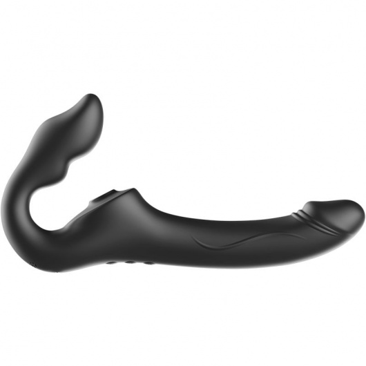 Черный безремневой страпон с 3 моторами - Ibiza - купить с доставкой в Тюмени